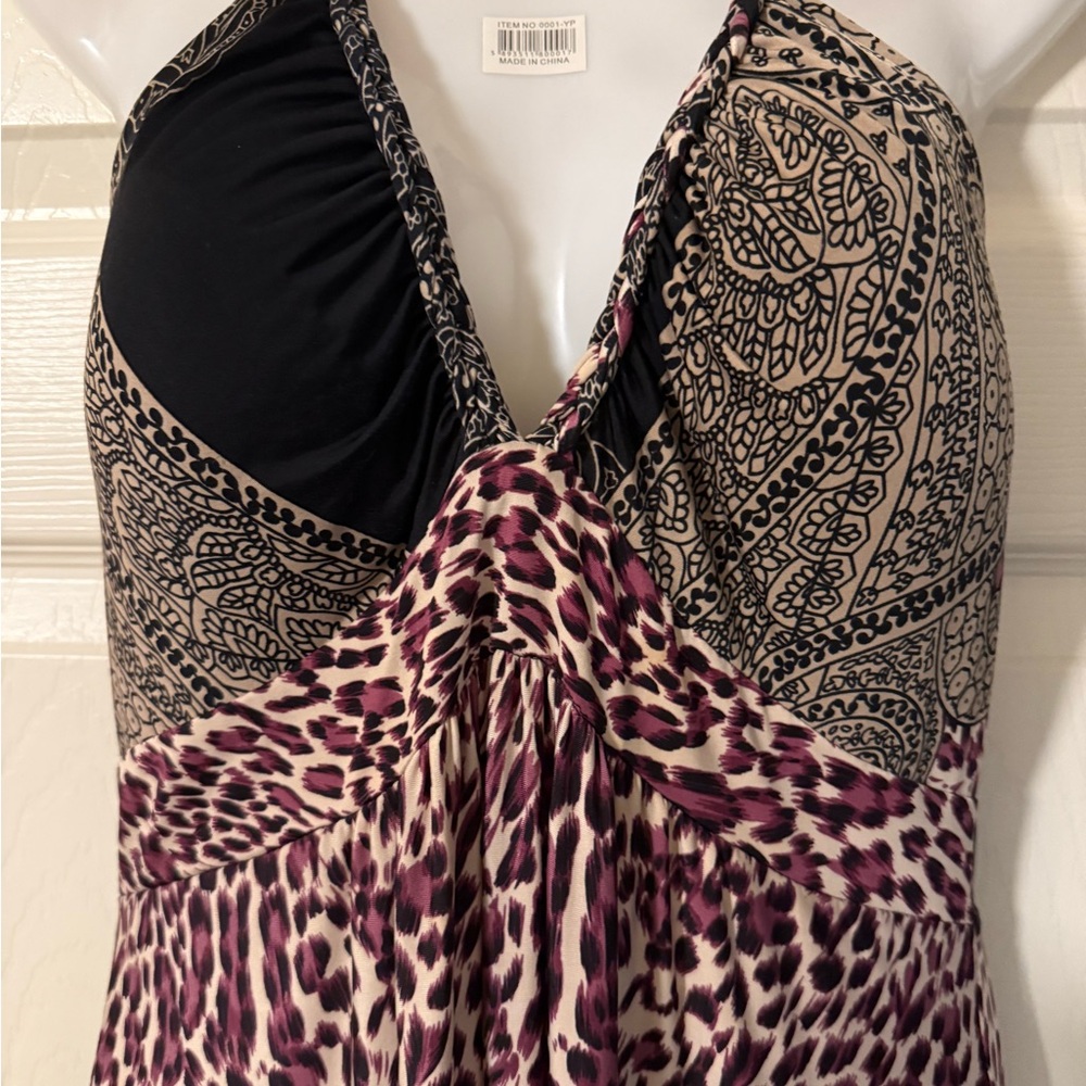 Elegant Black and Pink Maxi Dress